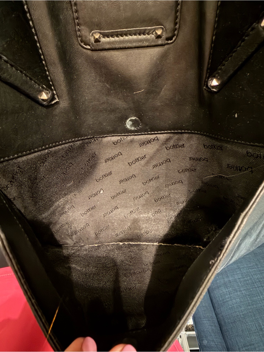 Botkier Black Leather Structured Tote with Polished Closure - Picture 6 of 12